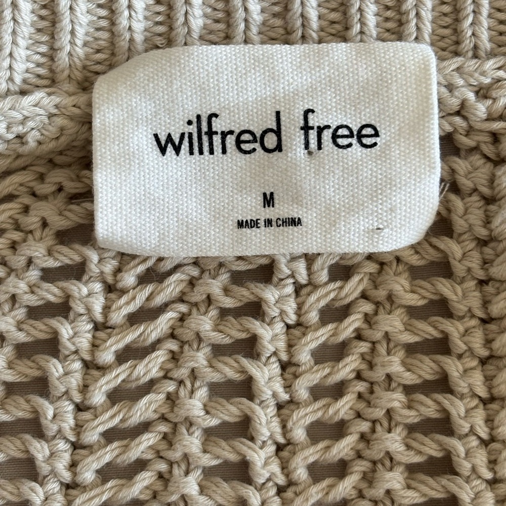 Wilfred Free Open Knit Cotton Cardigan Beige Oversized Chunky Knit Size M - Picture 4 of 5